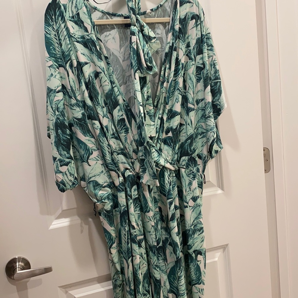Palm Tree Romper KAARI blue